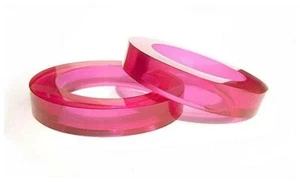 (2) VTG NOS Lucite Acrylic Bangles Bracelets FUSCHIA Estee Lauder Bangles - Picture 1 of 5