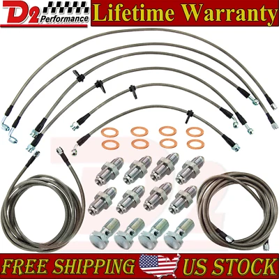 Replacement Front & Rear Brake Line Kit For 1994-01 Acura Integra RS LS 1996 - Image 1 of 4