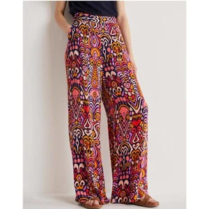 Pantaloni Boden Grace pieghevoli gamba larga taglia 10 floreali anni 70 hippie boho - Foto 1 di 6