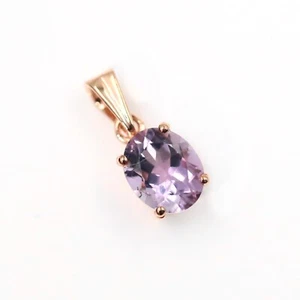 Matrimonio Regalo per Lei 925 Argento Rosa Naturale IN Pietra Ametista Ciondolo - Foto 1 di 12