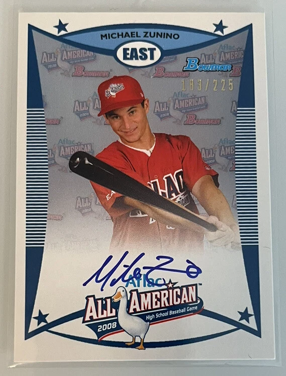 Tarjeta de novato Bowman AFLAC All American Mike Zunino 2008/225 radiocontrol autógrafo automático Foto 1 de 2