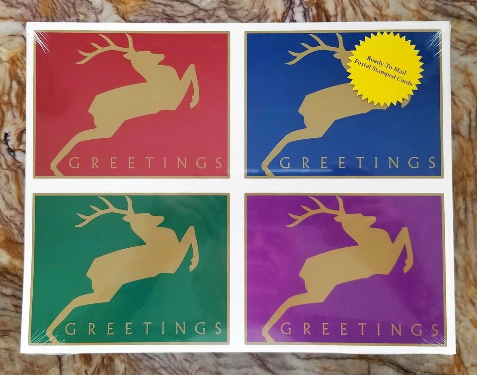 US 2001 UX357 - UX360 Christmas DEER 20c Stamped Post Cards set of 20 MNH UX360a - Image 1 of 1