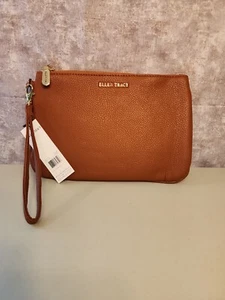 Ellen Tracy The Pebble Grain Collection Handgelenktasche Cognac Neu mit Etikett - Bild 1 von 5