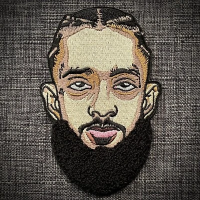 NIPSEY HUSSLE HU$$LE American Hip Hop Rapper Embroidered Chenille Patch Iron-On - Image 1 of 2