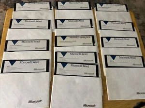 13 Vintage Microsoft Learning Word Processing Program Floppy Disks DOS 1990 Lot - Picture 1 of 7