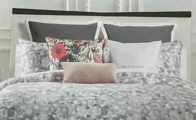 Kate Spade Frame Charcoal Grey With White Trim Euro Sham Pillow Sham - Imagem 1 de 2