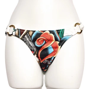 Vintage Y2K Christian Audigier Bikini Bottom Size S Small Don Ed Hardy Swimwear - Imagen 1 de 11