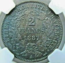 France 2 Francs 1887-A gorgeous deeply toned NGC MS 63