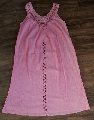 Camisón mujer Cocoon rosa talla libre bordado Cottagecore años 80 90 Foto 1 de 4