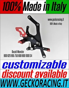 REARSETS ADJUSTABLE PEGS DUCATI MONSTER 600 620 695 800 900 1000 S4 - Foto 1 di 10