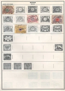 BELGIUM 1895-1938 Very Fine Used Stamps Hinged on List: 2 Sides. - Picture 1 of 2
