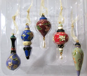 Hallmark Miniature Ornament 2004 HOLIDAY BOUQUET set of 5 - Picture 1 of 11