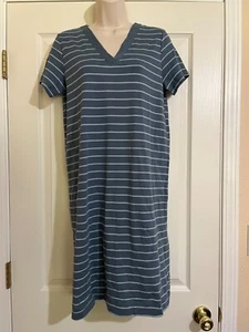 NWT The Company Store Nightshirt Pima Cotton Stripe Short Sleeve XS - Picture 1 of 7