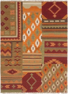 Vintage Hand Woven Traditional Kilim Rug 4'8" x 6'4" Oriental Wool Carpet - Picture 1 of 2