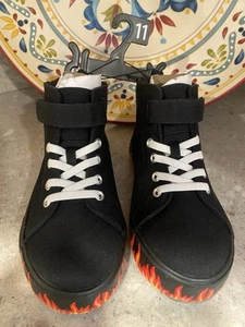 Wonder Nation Kleinkind Jungen Freizeit Flame High-Top Sneakers Schuhe schwarz, Größe 11 - Bild 1 von 6