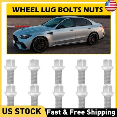 10Pcs Wheel Lug Bolts Nuts 0009904907 For Mercedes Benz SL550 CLS550 C250 C350 - Image 1 of 4