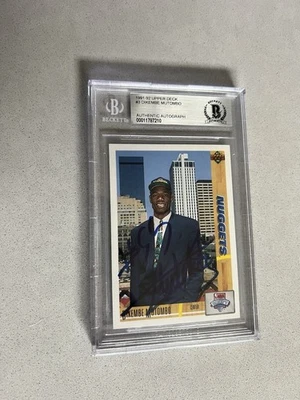 Dikembe Mutombo signed encapsulated Card Beckett BAS cert slabbed 1991-92 UD #3 - Image 1 of 2