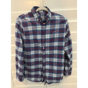 Vineyard Vines Jungen XL 16-18 kariertes Flanell Button-Down Hemd rot/blau Langarm - Bild 1 von 4