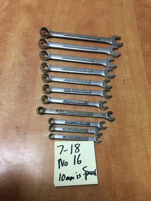 Juego de llaves combinadas métricas vintage Craftsman EE. UU. 11 piezas 7-18 mm no 16 mm Foto 1 de 4