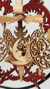 Tree Decoration Heat Game "Rollspan" Angel  ERZGEBIRGSARBEIT Germany wooden 5.5 - Picture 1 of 23