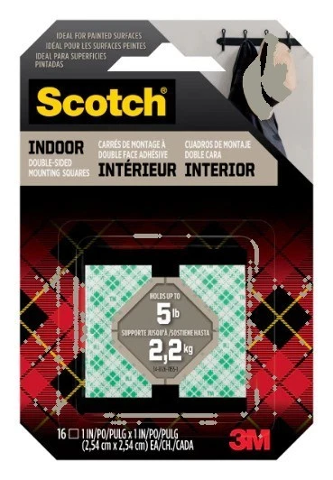Scotch® - Montaje de espuma precortada 1" cuadrados, doble cara, extraíble, 16... Foto 1 de 1