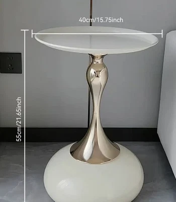 Stunningly Elegant Enamelled Cream Italian Style Side Table - Brand New In Box - Image 1 of 4
