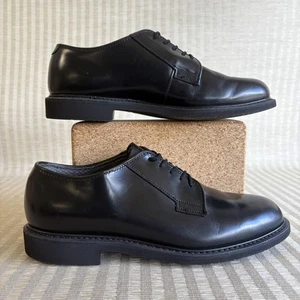 Bates Oxford Dress Shoes Mens Size 9 Flat Black Leather Military Police Uniform - Picture 1 of 19
