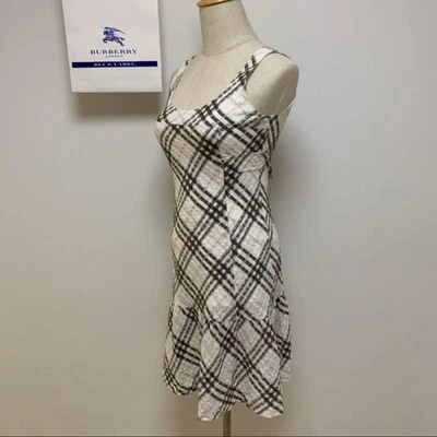 Burberry Blue Label Check Dress Sleeveless White Size 36 Spring Summer Fall - Image 1 of 4