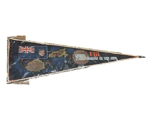 Vintage Pennant Flag Historical Memorabilia 1960s SEALED Fiji 300 Islands in Sun - Picture 1 of 3