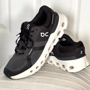 ON CLOUD Cloudrunner 2 Mens Black Gray White Running Sneakers Shoes Sz 10.5 - Picture 1 of 13