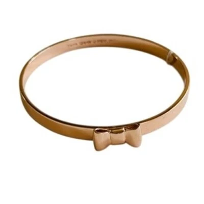 Brazalete Brazalete Kate Spade Take a Bow Oro Rosa Nuevo con Etiquetas Diseñador de Alta Gama Raro 7.5" Foto 1 de 4