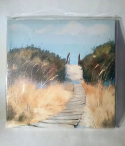Beach Pathway Canvas Print Wall Art Special Moments 8.5" Sea Coast Painting - Picture 1 of 3