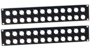 2x 2 HE U Rackblende vorgebohrt 24 x XLR D Typ Frontplatte Rackpanel Rack Blende - Bild 1 von 7