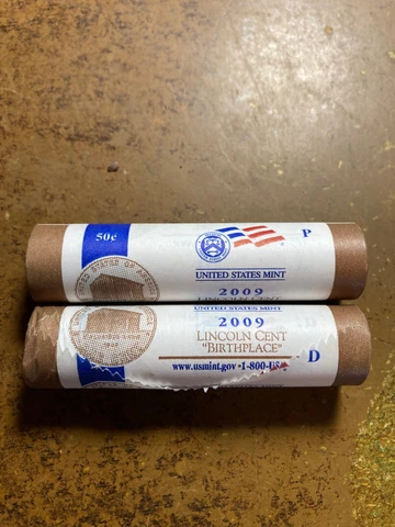 2009 P & D Lincoln Cents LP1 Birth place Uncirculated Mint Rolls Cover