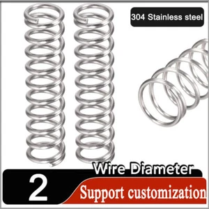 Stainless Compression Spring 2mm Wire Diameter Coil Springs / All Lengths & OD - Picture 1 of 12