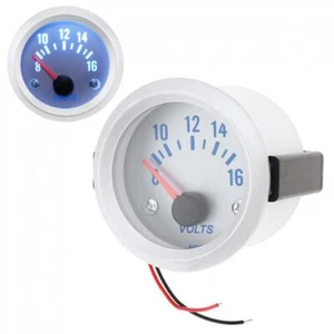2" 52mm Blue Digital LED Volt Voltage Meter Gauge Boat Car AUTO 8-16V Voltmeter - Picture 1 of 11