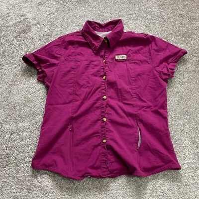 Columbia рубашка на пуговицах девочек XL фиолетовый коротким рукавом открытый туризм кемпинг Топ - Изображение 1 из 4