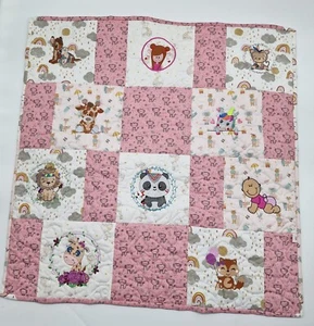 Patchwork Baby Quilt Baby Decke Handarbeit Unikat - Bild 1 von 5