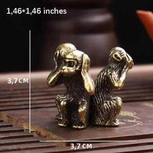 Messing Pendant Statue "Drei Weise Affen" Affenfigur Bildhauerei Skulptur - Bild 1 von 24