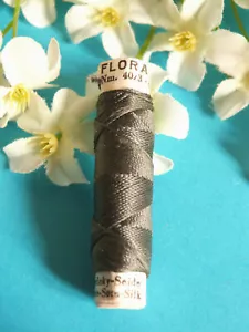 307BBIS Superb Coil Drawstring Silk Natural " Flora " Brown Zwicky N°916 - Picture 1 of 2