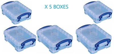Really Useful 0.2 Litre Small Clear Plastic Storage Box (Pack of 5) - Image 1 of 4