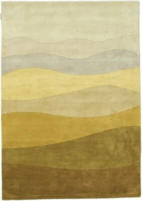 Walvia Jaune Ciel Touffeté à la Main 100% Laine Doux Zone Tapis Moquette - Photo 1/3