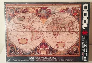 New Sealed Eurographics Antique World Map Jigsaw Puzzle 1000 piece Geography  - Picture 1 of 5