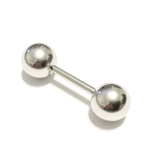Handcrafted Surgical Steel 14, 12, 10, 8, 6g 5/8" Long 12mm Ball FRENUM BARBELL - Picture 1 of 10