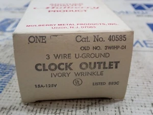 Mulberry Clock Outlet 40585 3WIHP-DI Ivory Wrinkle 15A 125V - Picture 1 of 9