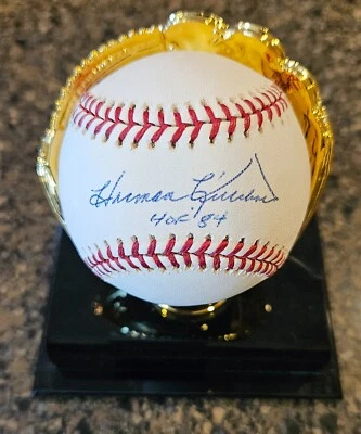 HARMON KILLEBREW, MINNESOTA TWINS, SIGNED AUTOGRAPHED RAWLINGS OMLB - Image 1 of 2