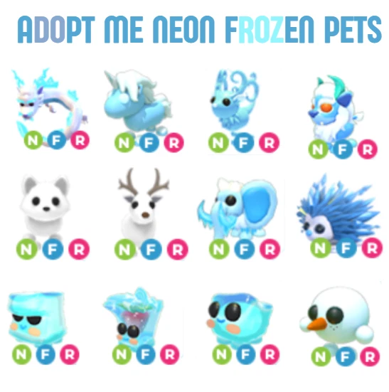 Roblox Adopt me Neon Frozen Pets