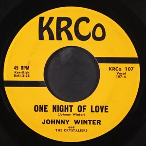 JOHNNY WINTER: one night of love / hey, hey, hey KRCO 7" Single 45 RPM Hear! - Picture 1 of 2