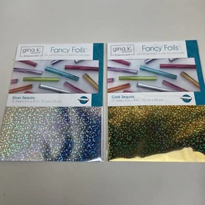 Gina K Designs Fancy Foil 6"X8" , Bundle of 2 (Silver Sequins, Gold Sequins). - Picture 1 of 4