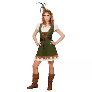 Miss Robin 3-tlg. Damenkostüm Fasching Karneval Damen Kostüm Hut Kleid Gürtel - Bild 1 von 6